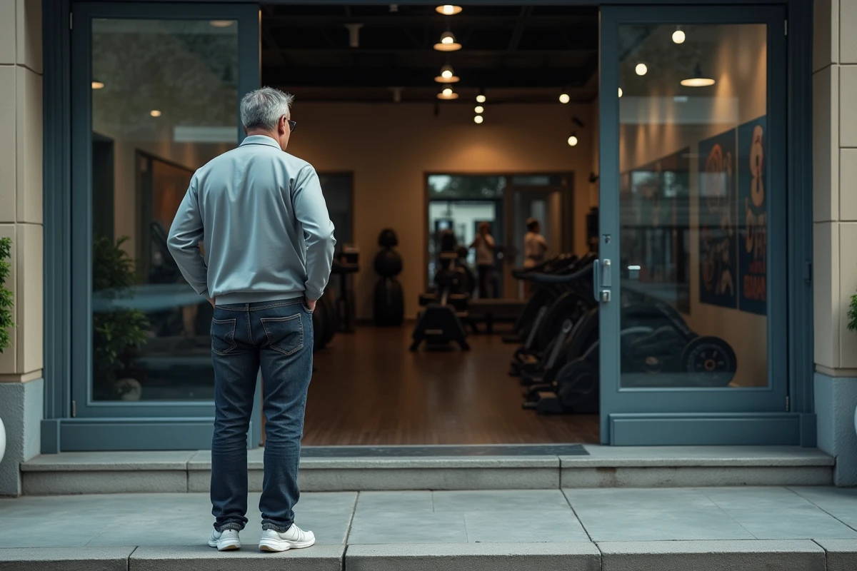 Homme regardant à travers la fenêtre d